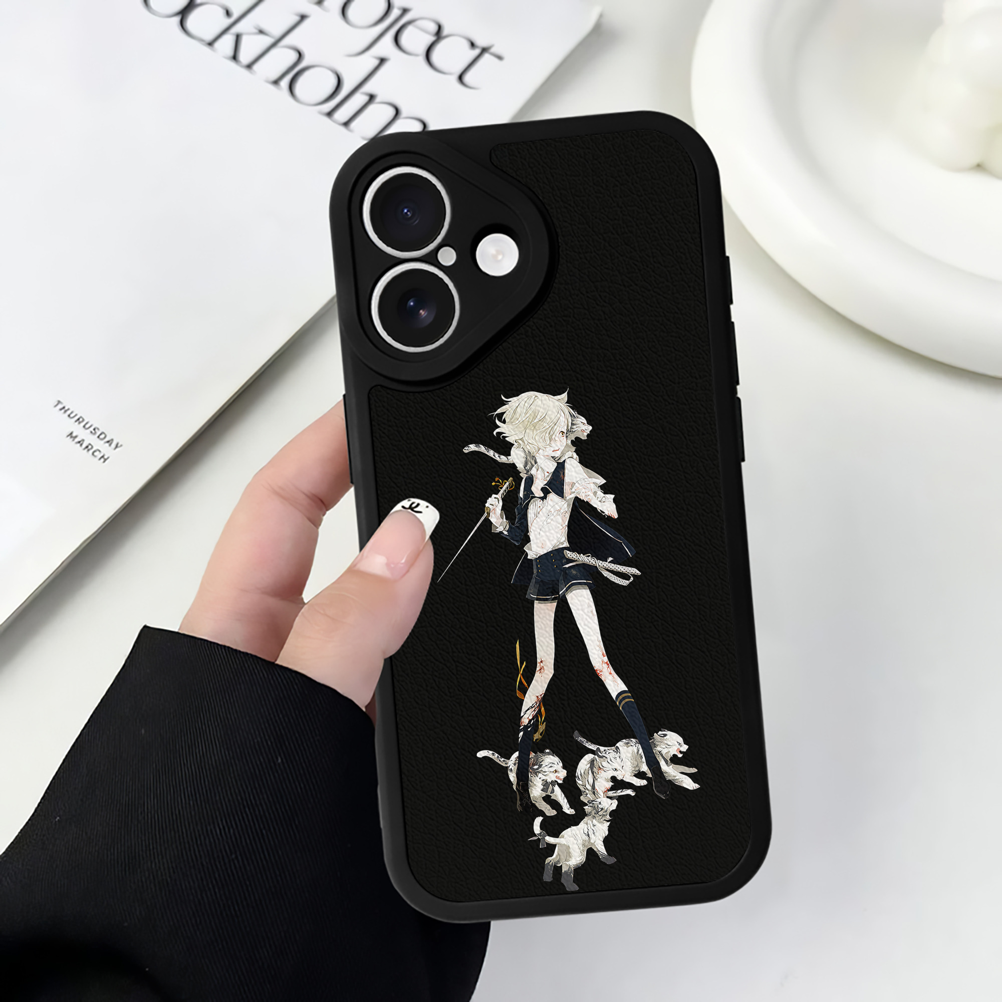 （画像用） 刀剣乱舞 Touken Ranbu 【iPhone 16シリーズ対応】シリコンスマホケース（レザー調） 材質：シリコン